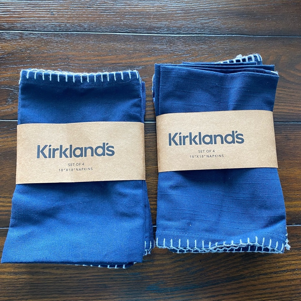 Kirklands Blue Napkins 2 sets of 4